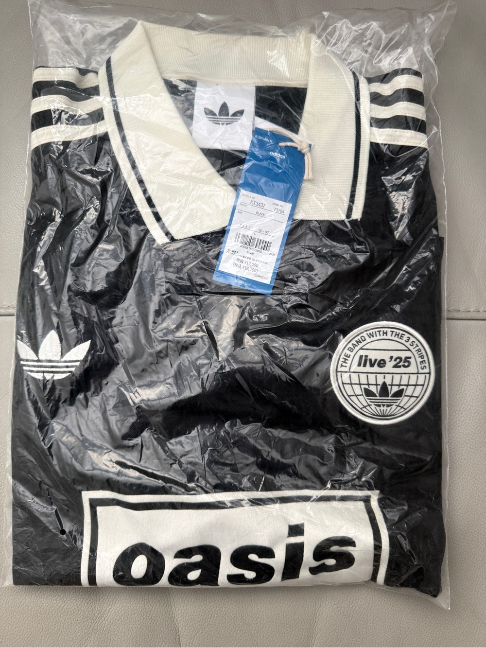 Adidas x Oasis Tour Jacquard Jersey 'Black' - Size M-2XL